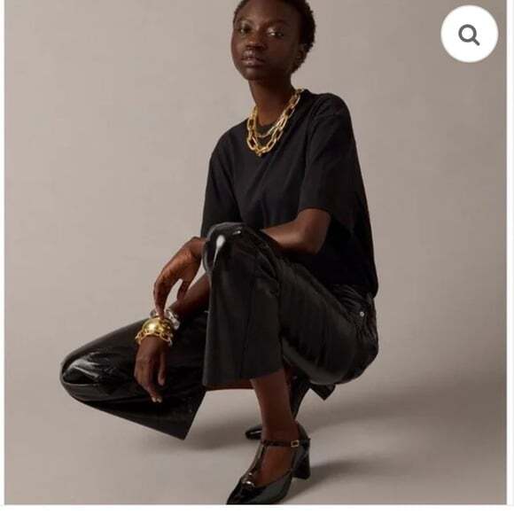 J. Crew Collection Demi Boot Pants High Rise Faux Leather Crop size 28 NEW - Picture 9 of 10